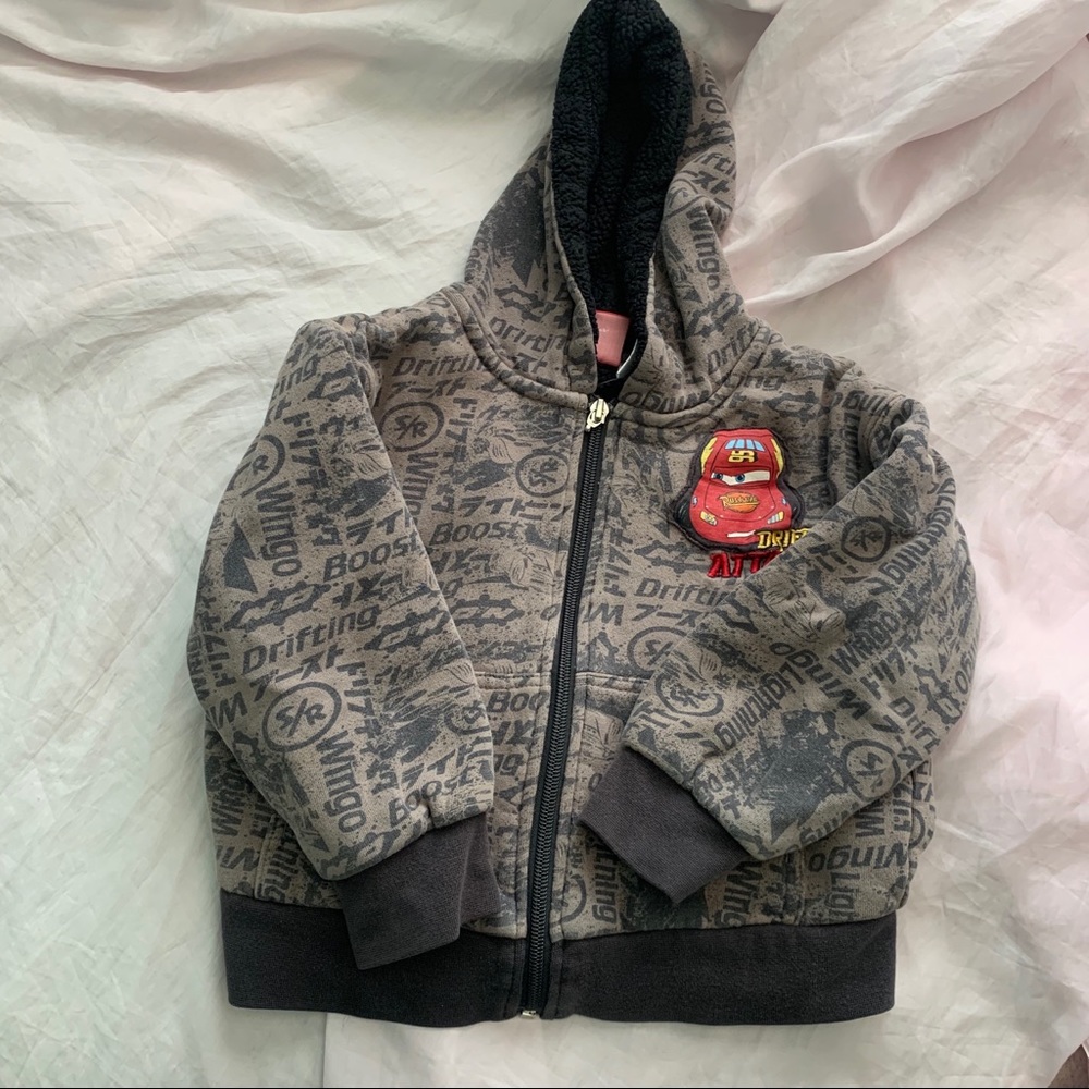 little kids cars zip up hoodie